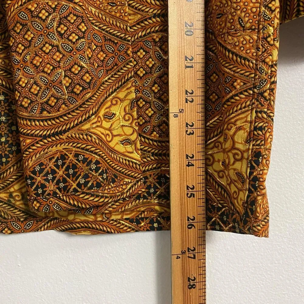 RF Textiles Gold Brown Kimono Blazer Open Cardigan Women's Size‎ 0 Tribal